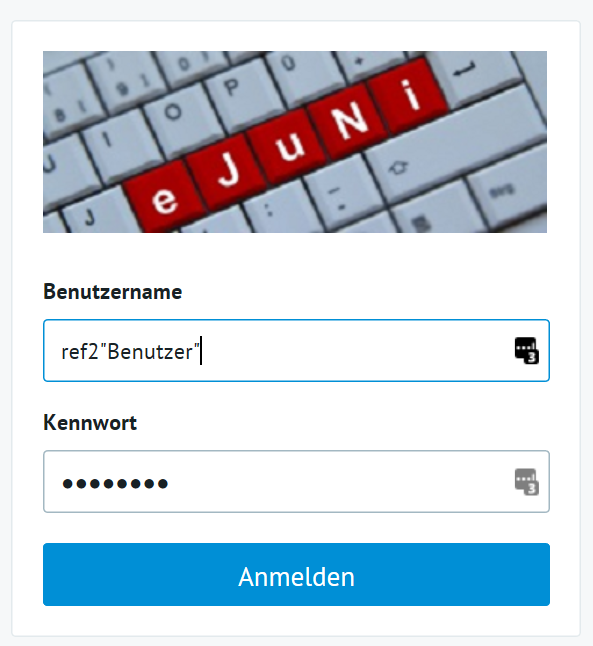 Anmeldemaske des Self-Service-Portals mit den Feldern Benutzername und Kennwort und der Schaltfläche Anmelden.
